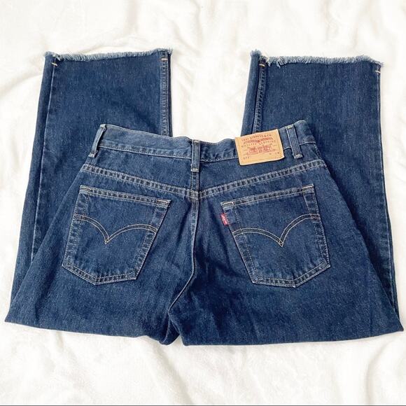 Levi’s 577 low rise loose fit cropped vintage 90s jeans size 6 blue denim - Picture 7 of 9